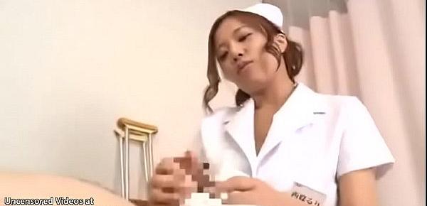  Japanese huge boobs nurse helps patient to cum